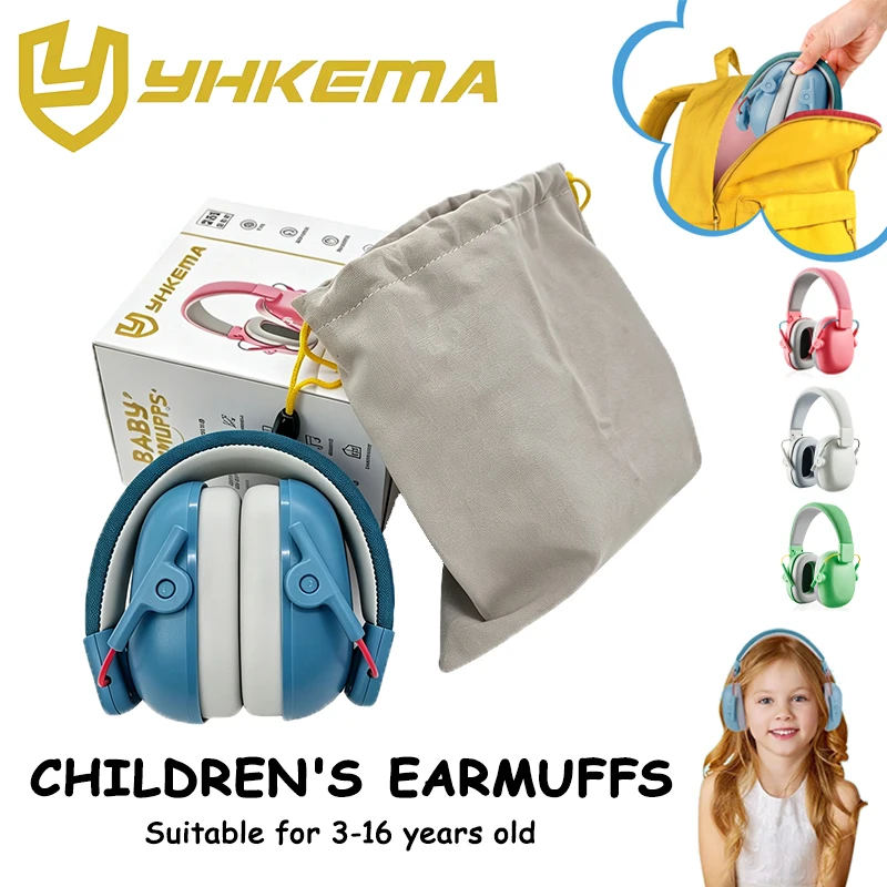 Kids Noise Cancelling Earmuffs 3-16 Years Old Adjustable Foldable Hearing Protection Ear Muffs for Children Study and Concert