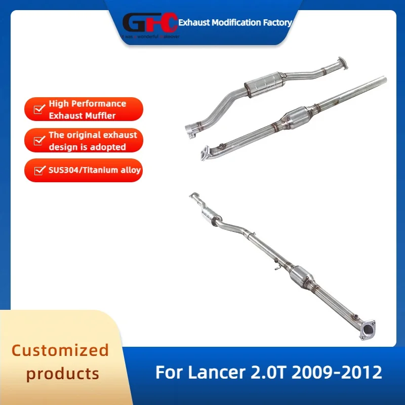 

GFC Mid-Pipe with 200-Cell Catalytic for Lancer 2.0T 2009-2012 High-Performance 304 Stainless Steel Car Exhaust Pipe