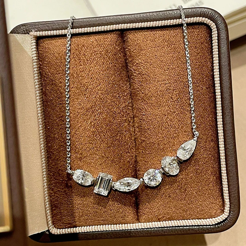 Smile brilliant special-shaped necklace luxury exquisite lady summer sparkling simple clavicle chain