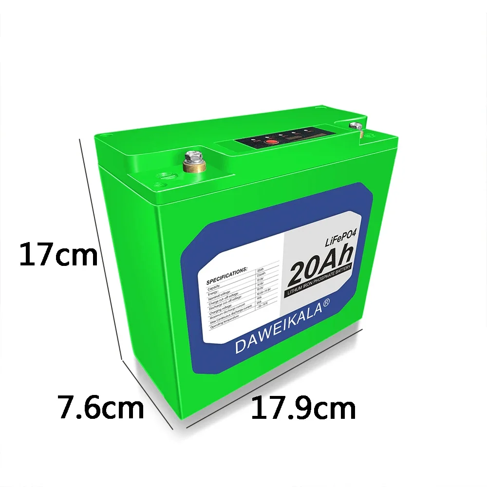 12V 20Ah LiFePO4 Battery With 30A BMS Deep Cycle For Power Wheels Fish Finder Lighting Supply Lithium Battery Power display