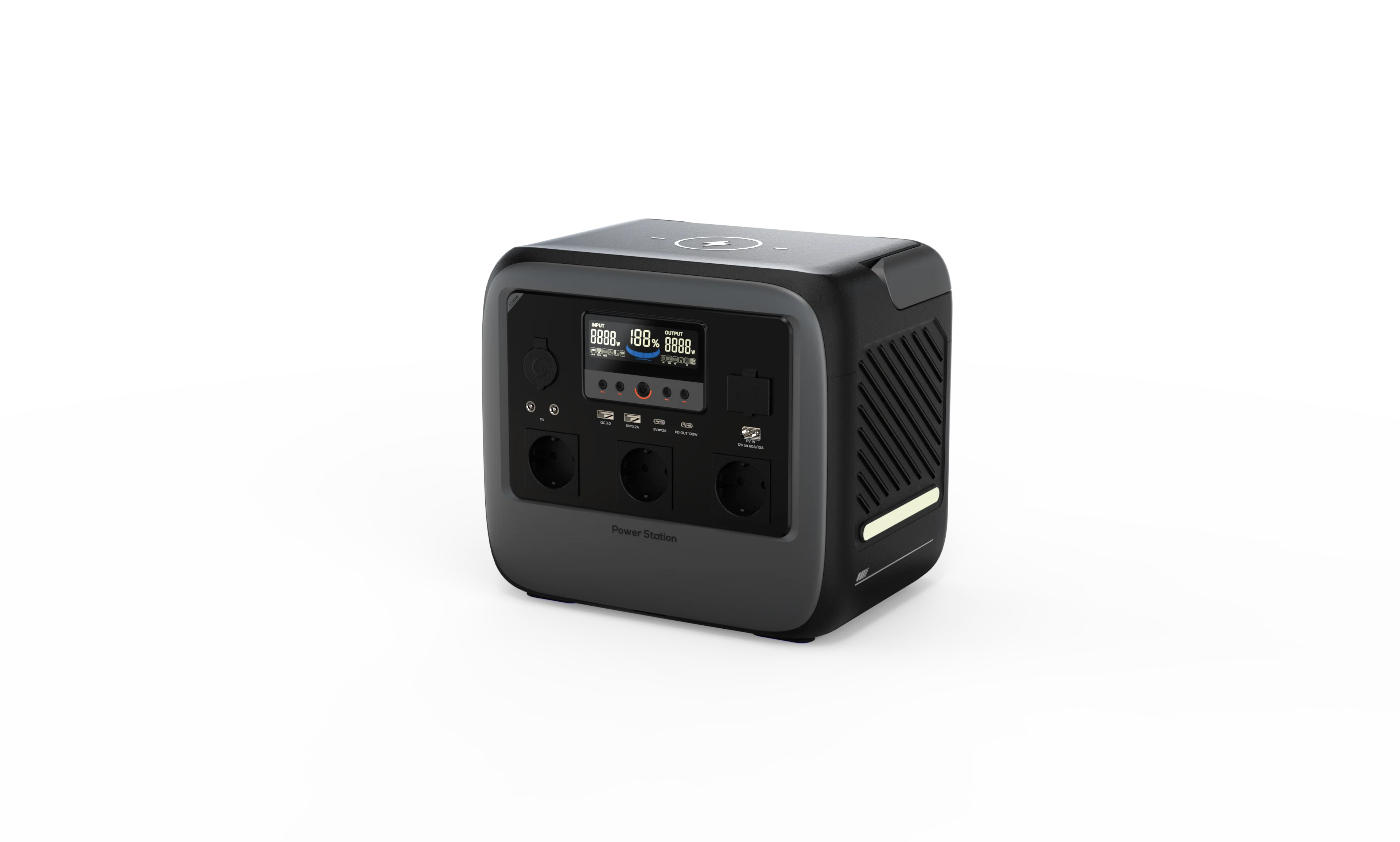 2000W 1102.5Wh LiFePO4 Battery AC Fast Charging Wireless Charging Portable Solar Station Pure Sine Wave For Home Outdoor Camping