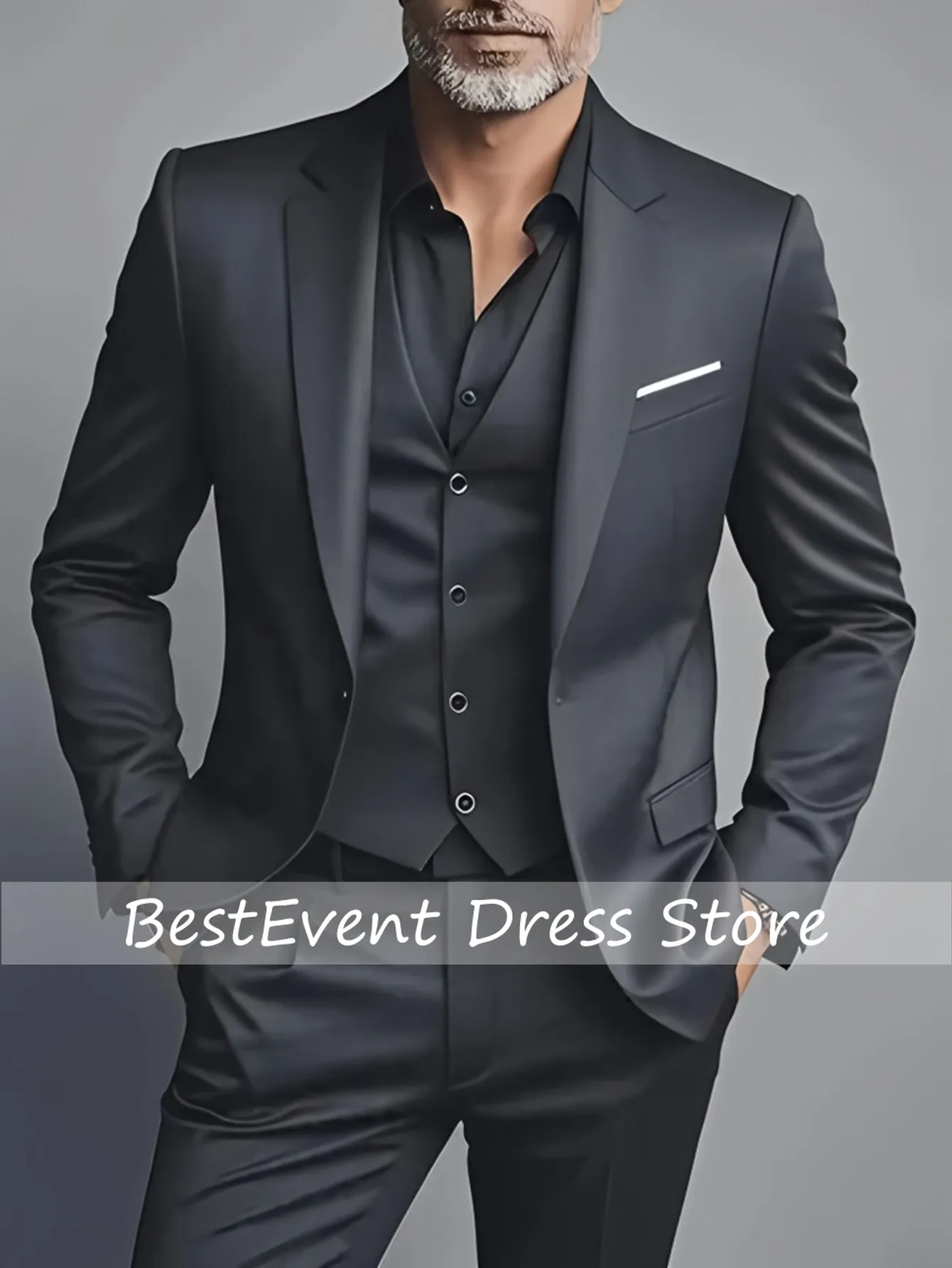 2026 Elegant Men's Suit Sets Slim Fit Tuxedo Set for Weddings Formal Occasions Black Suit Prom Offices Two-pices Customized