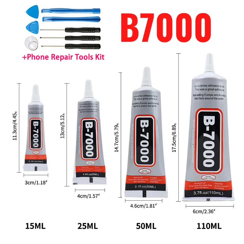 15/25/50/110ML B-7000 Transparent Phone Screen Repair Glue B7000 Universal Glass Plastic DIY Adhesive With Precision Applicator