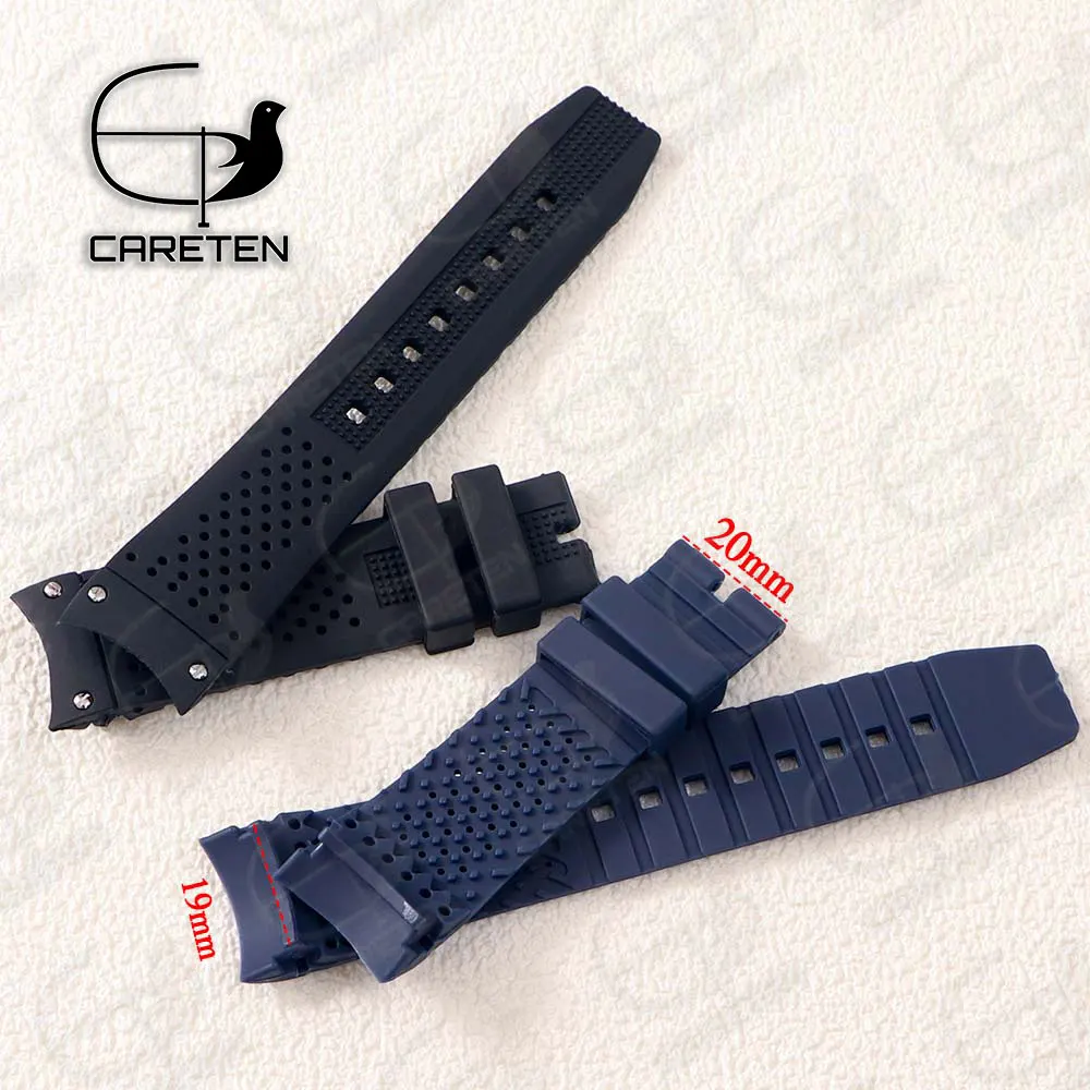 Elbow Screw Hole Rubber Watchband For TAG HEUER GRAND CARRERA AQUARACER Strap 22mm Waterproof T Mark Silicone Watch Bracelet