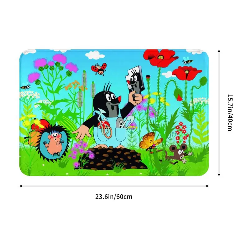 Happy Mole Krtek Front Floor Door Entrance Mat Indoor Cartoon Little Maulwurf Kitchen Bath Doormat Living Room Carpet Rug