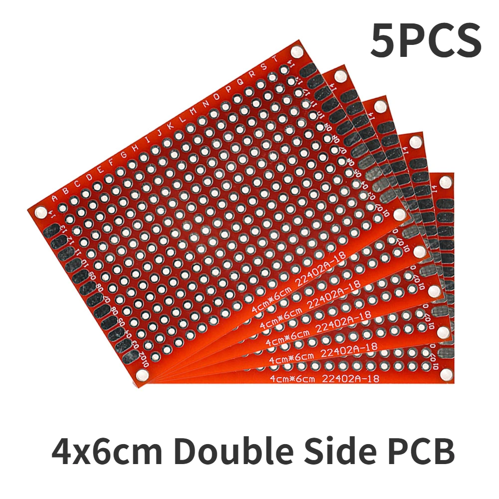 5PCS 4x6cm  Diy Universal Printed Circuit Board PCB  Soldering Board 4*6cm Double Side Prototype Board  Red Breadboard