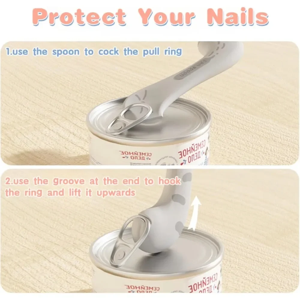Pet Accessories Multifunctional Pet Dog Spoon Can Opener Wet Food Mixing Spoon Silicone Cat Can Sealing Cover Food Storage view 4