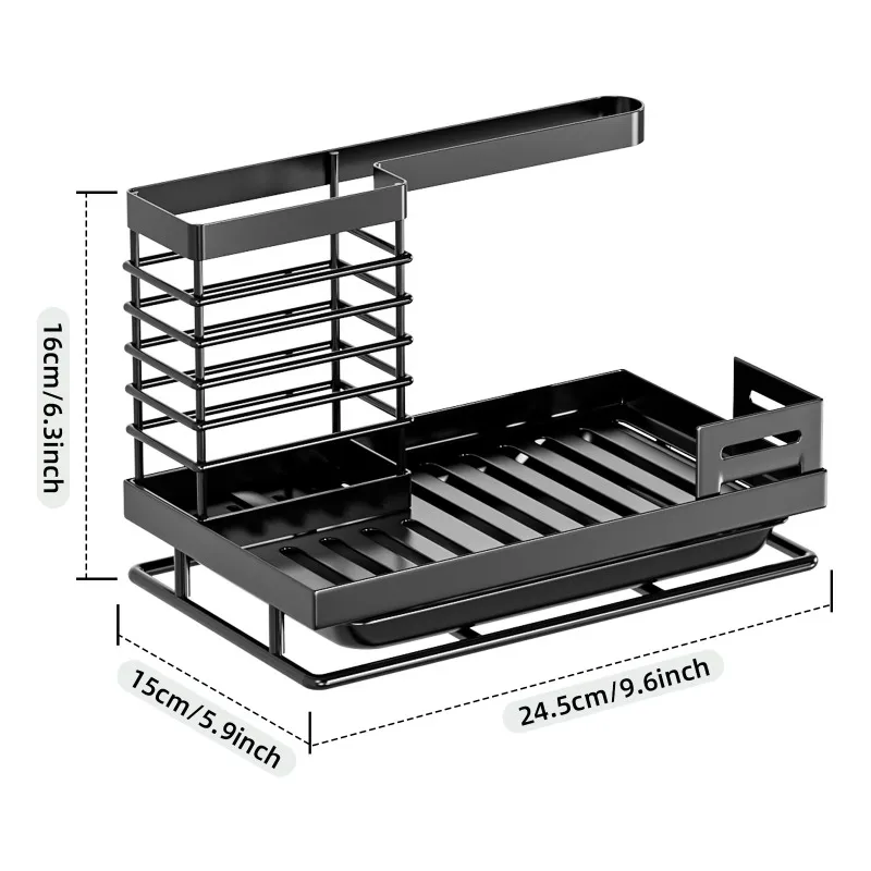 Uchwyt na gąbkę do kranu kuchennego Szczotka do mycia naczyń i podkładka do szorowania Organizator Stojak na szmaty Nad zlewem Stojak do przechowywania