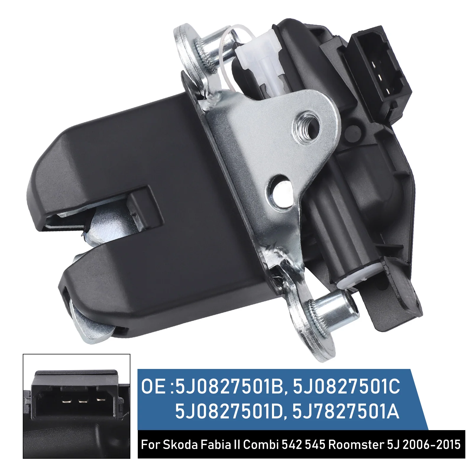 For Skoda Fabia MKII Roomster Tailgate Lock Luggage Lock 5J0827501 5J7827501A Trunk Lock 5J0827501B 5J0827501C 5J0827501D