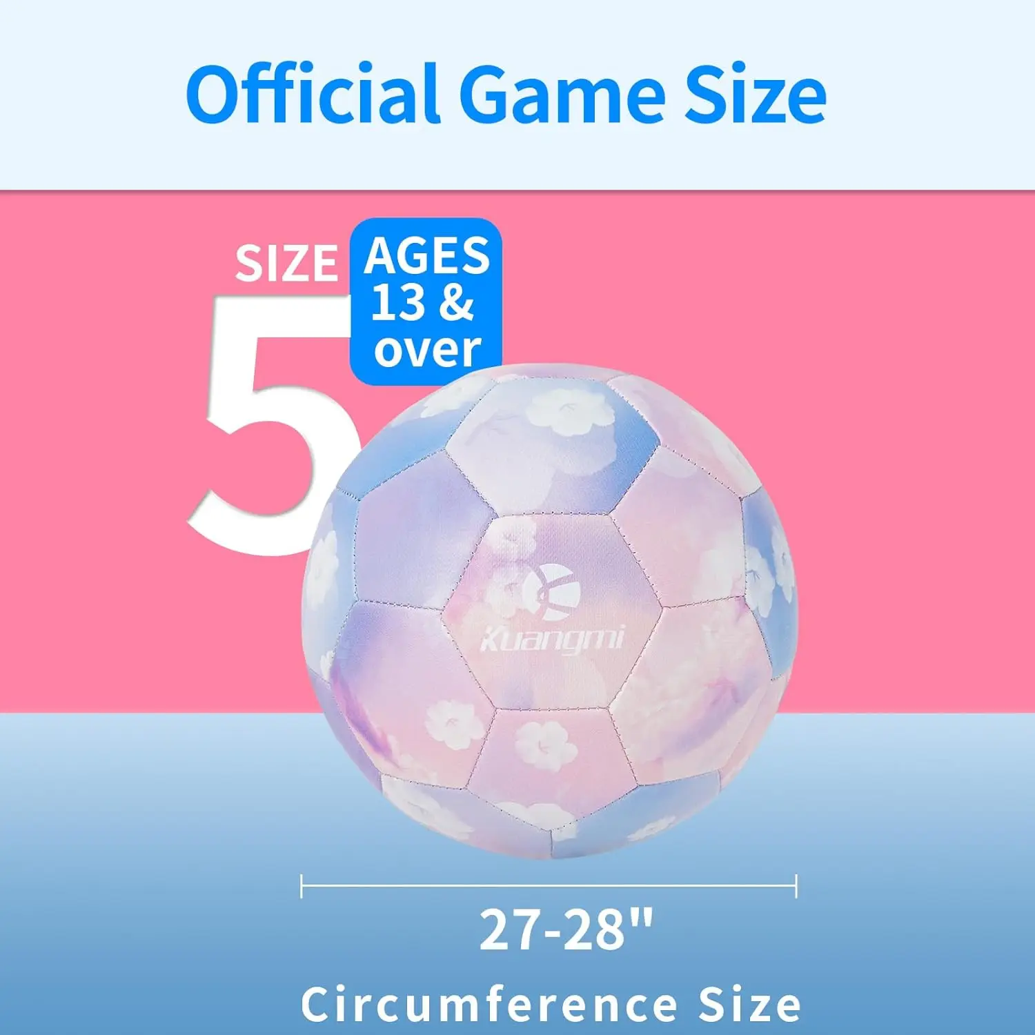Máquina floral de algodão doce Kuangmi - bola de futebol costurada para jovens e recreação tamanho 5