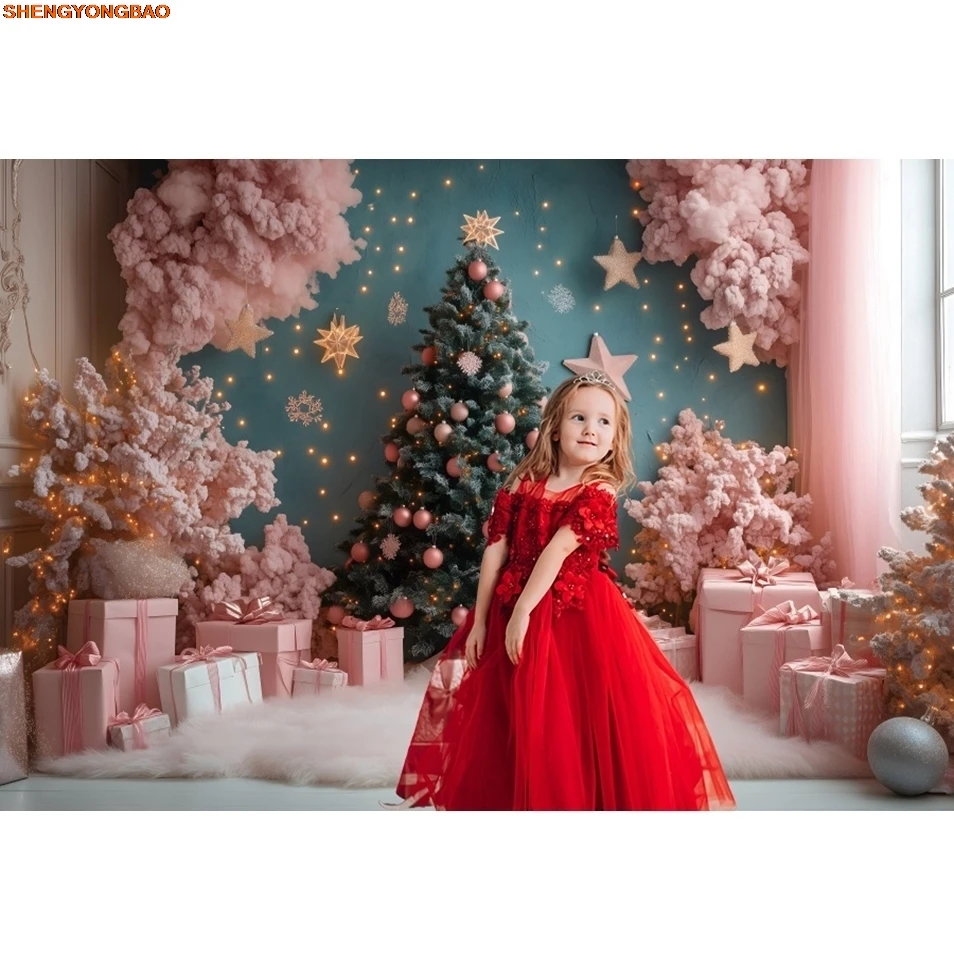ฤดูหนาวคริสต์มาสฉากหลังต้นสนระฆังXmas Treeเด็กทารกวันเกิดPartyภาพครอบครัวการถ่ายภาพพื้นหลังตกแต่งProp