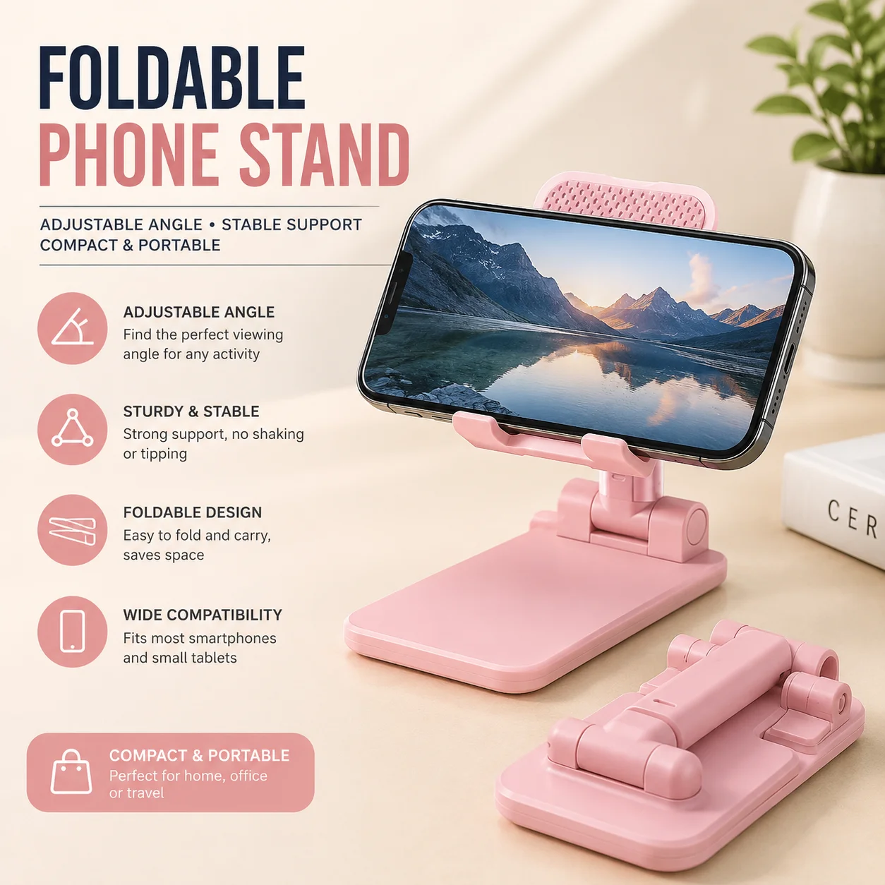 

Mobile phone holder, desktop lazy live streaming tablet, bedside stand, lifting folding multifunctional universal support stand