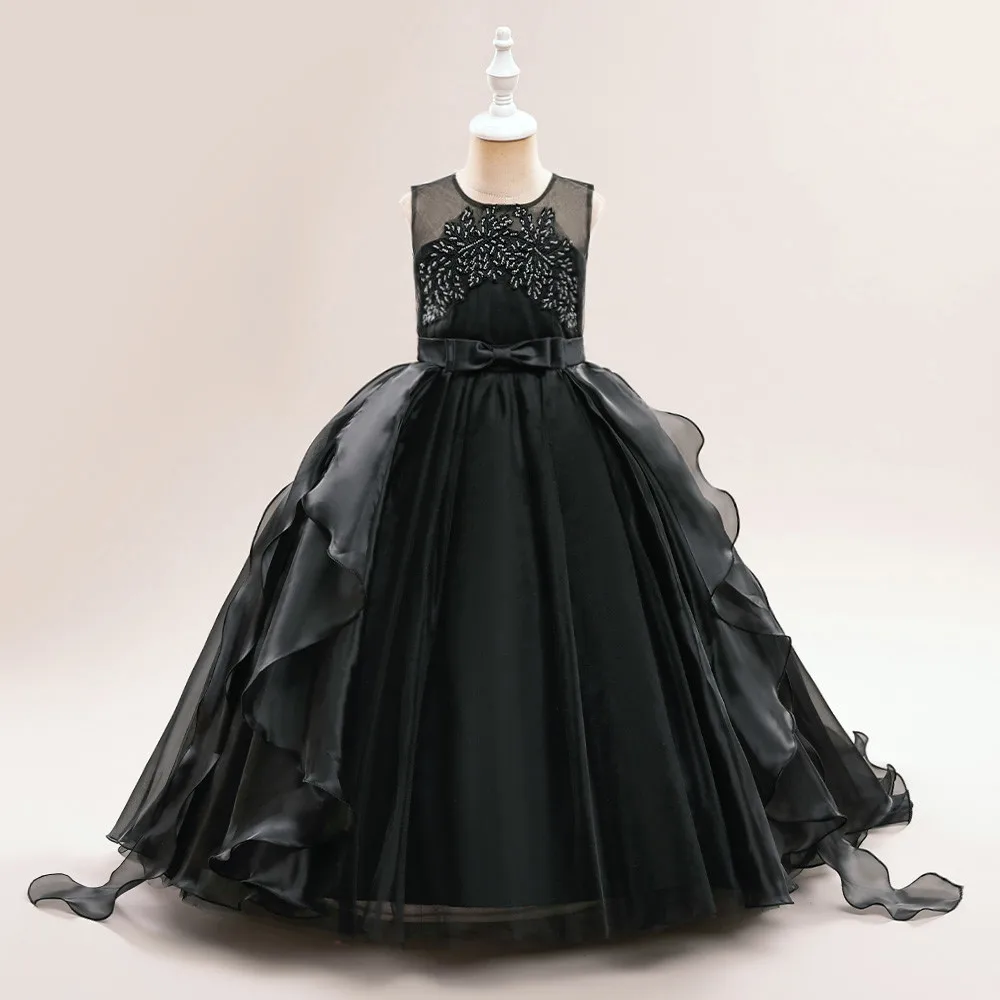 Vestidos de princesa de cola de arrastre para niñas adolescentes, vestido de dama de honor de boda, vestido de baile de fiesta de cumpleaños, disfraces de noche