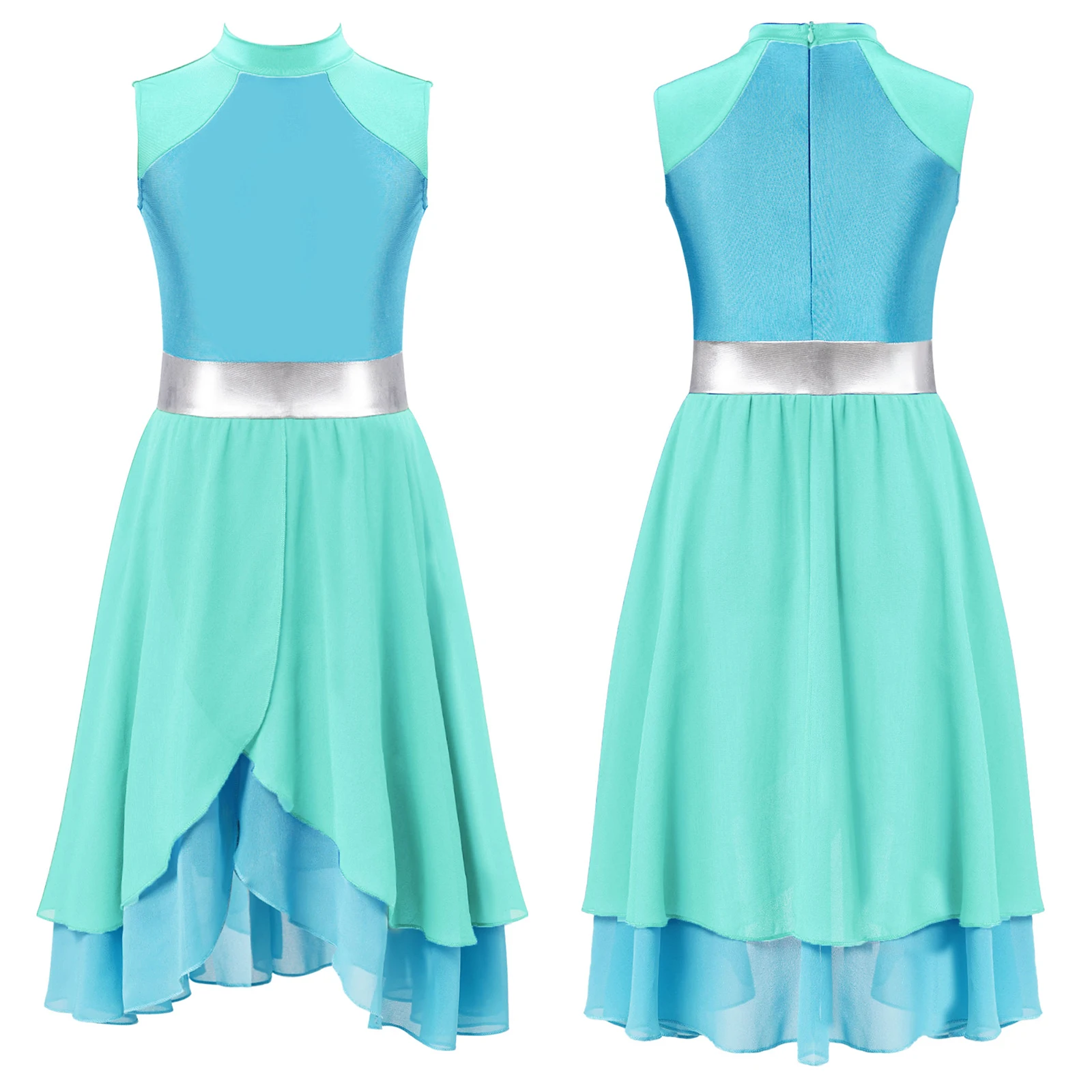 어린이 예배 찬양 드레스 민소매 서정적 Liturgical 댄스 의상 어린이 교회 성가대 의상 볼룸 댄스 댄스웨어