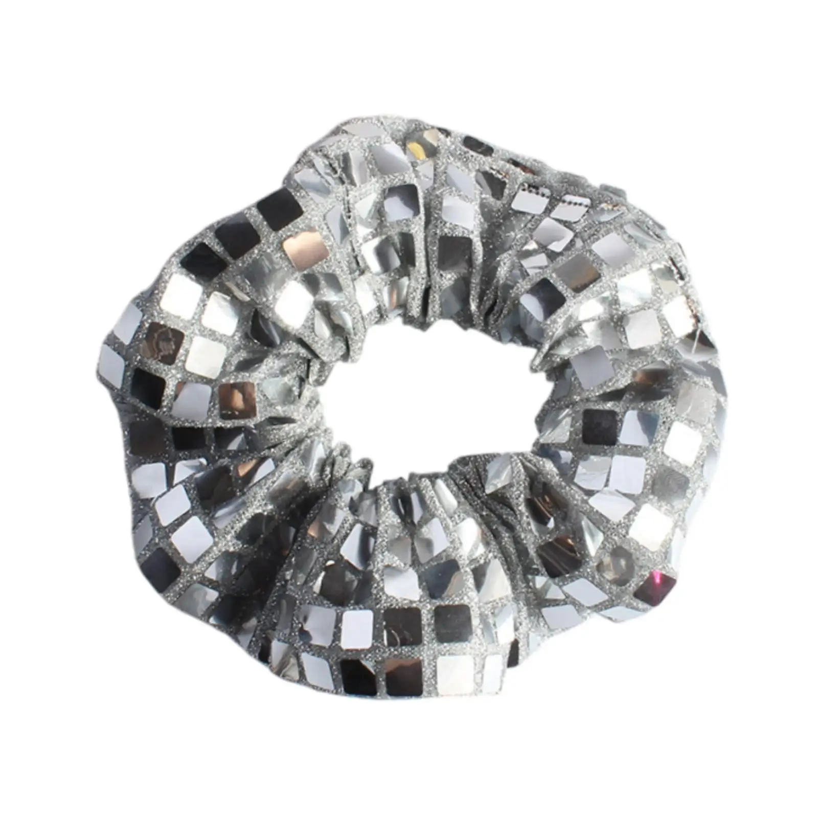 Hair Scrunchie for Women Mirror Shiny Headdress Sequin Fashion Hair Loop