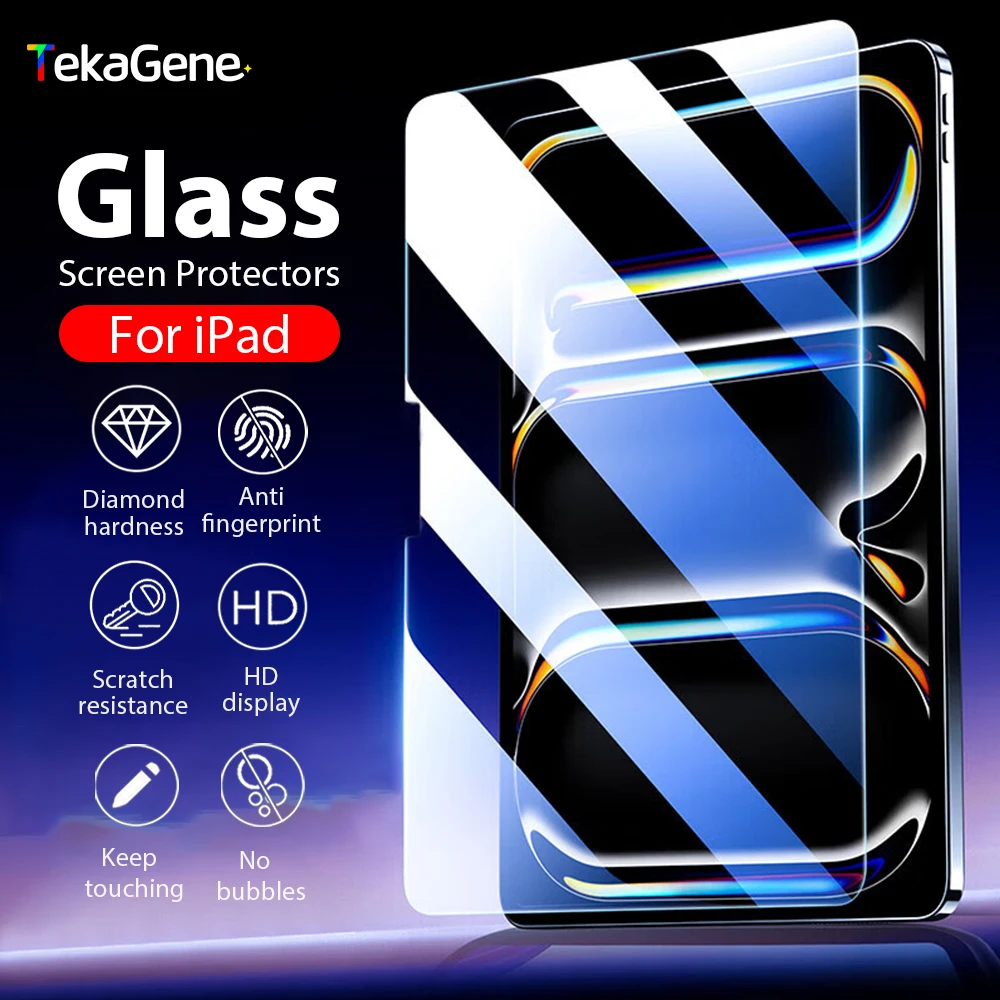 Tempered Glass Screen Protector For Ipad Pro 13 12.9 11 M4 M2 2024 Air 6 5 4 9th 10 10th Gen 7th 8th 9th Mini 7 6 10.9 10.2 Film