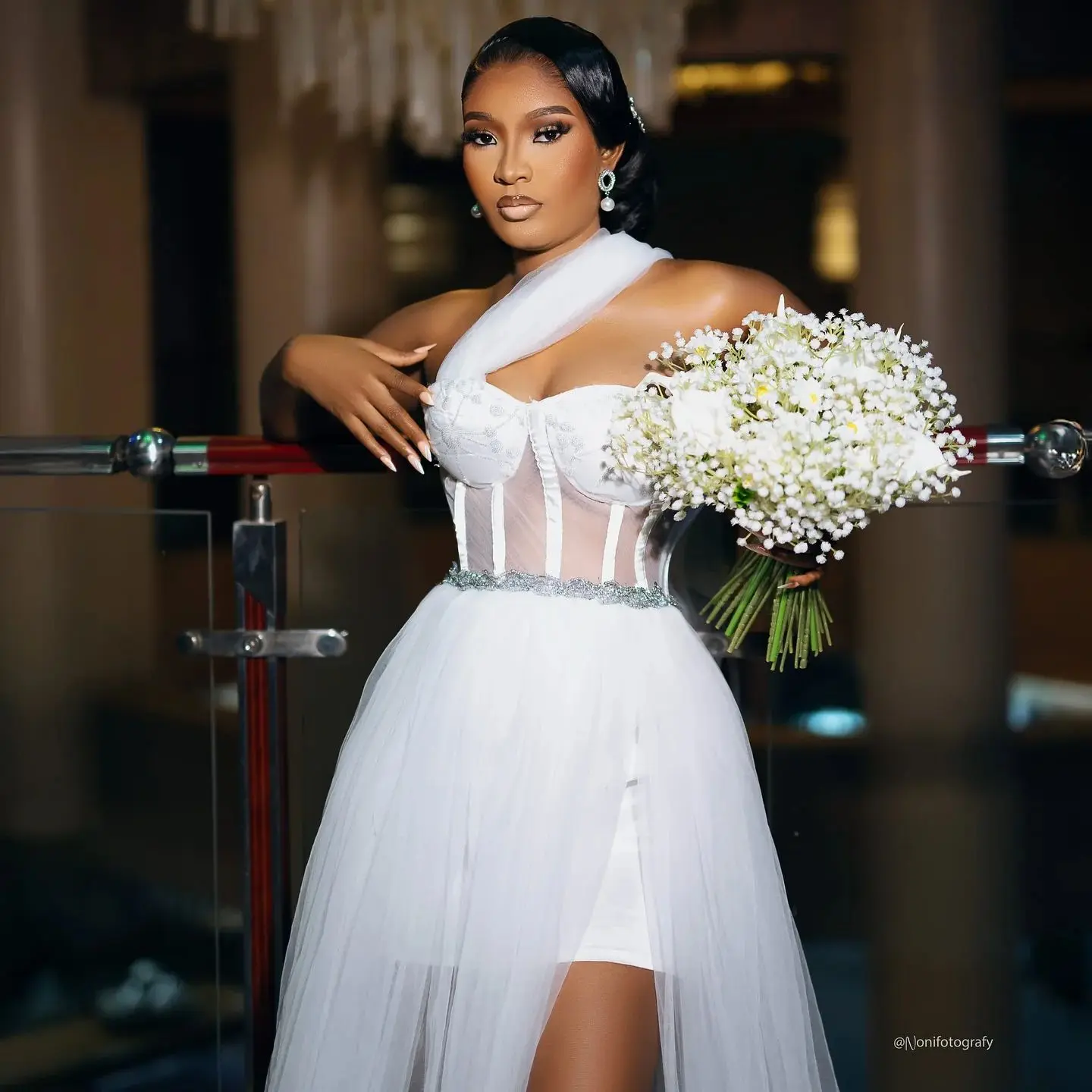Sexy Bride Robe And Nightgown Customized One Shoulder Bridal Gowns Photo shoot Maternity Dressing Gown for Photography