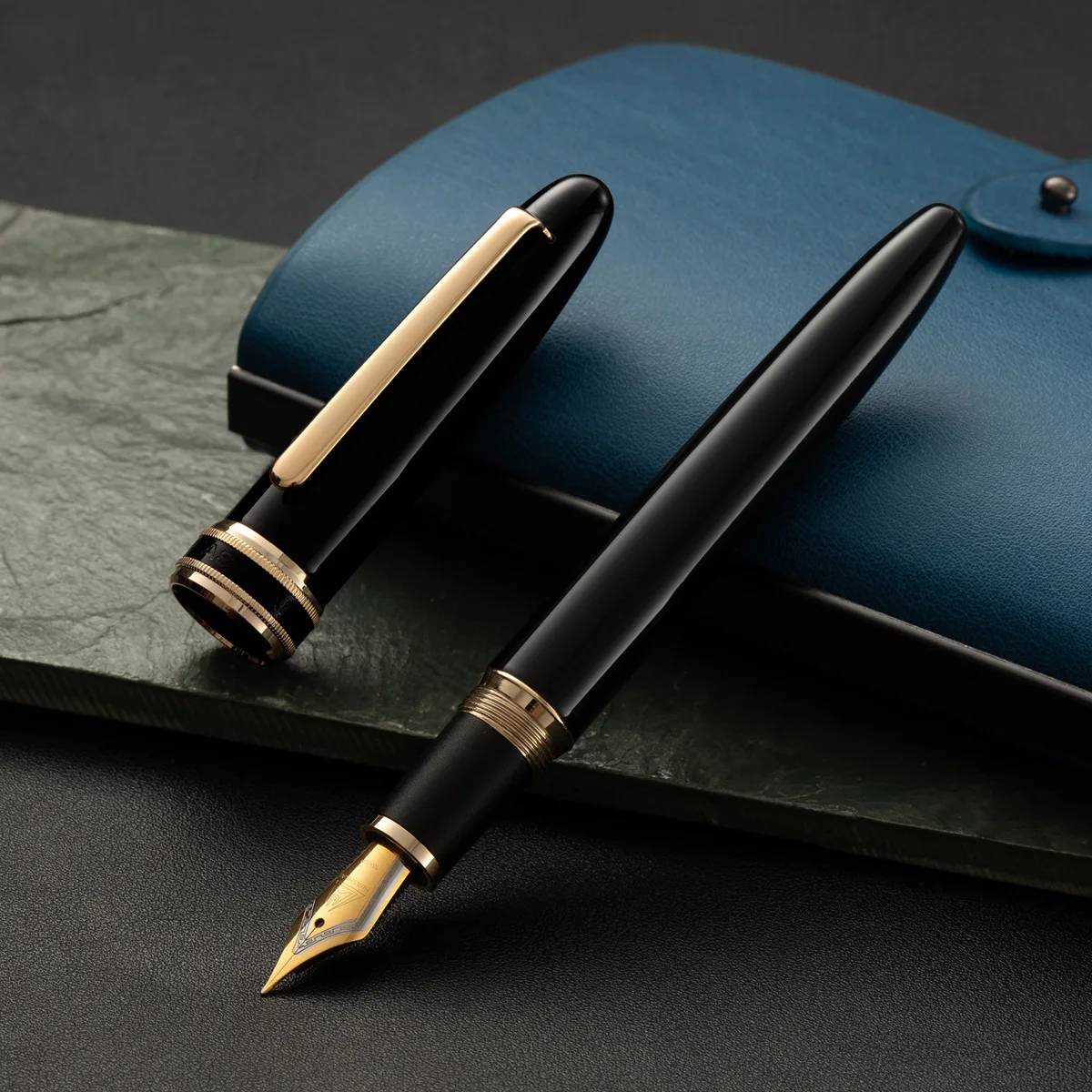 Huashilai Z60 Metal Fountain Pen Hand Polished 35 # Pointed and Long Blade Pointed Adult Student Calligraphy Practice Pen