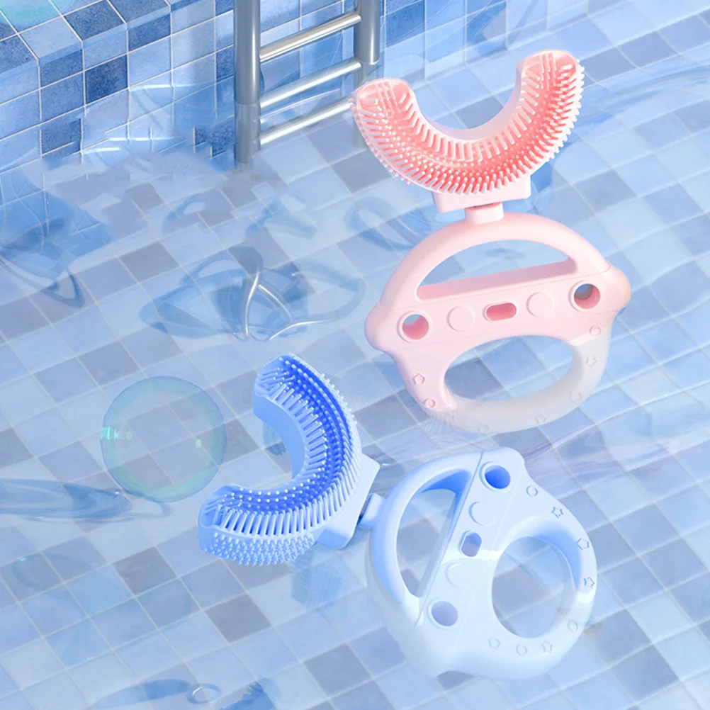 

U Shaped Toothbrush Kids Silicone Safe Material Comfortable Clean Toddler Toothbrush for Travel Home Oral Care