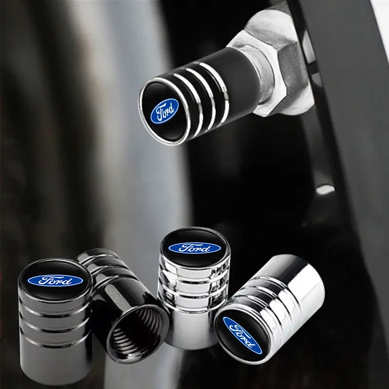 4Pcs Car Metal Wheel Tire Valve Air Stem Cap For Ford S MAX Ranger Focus Fiesta Mondeo Kuga Mustang Escort KA Ecosport Flex Ever