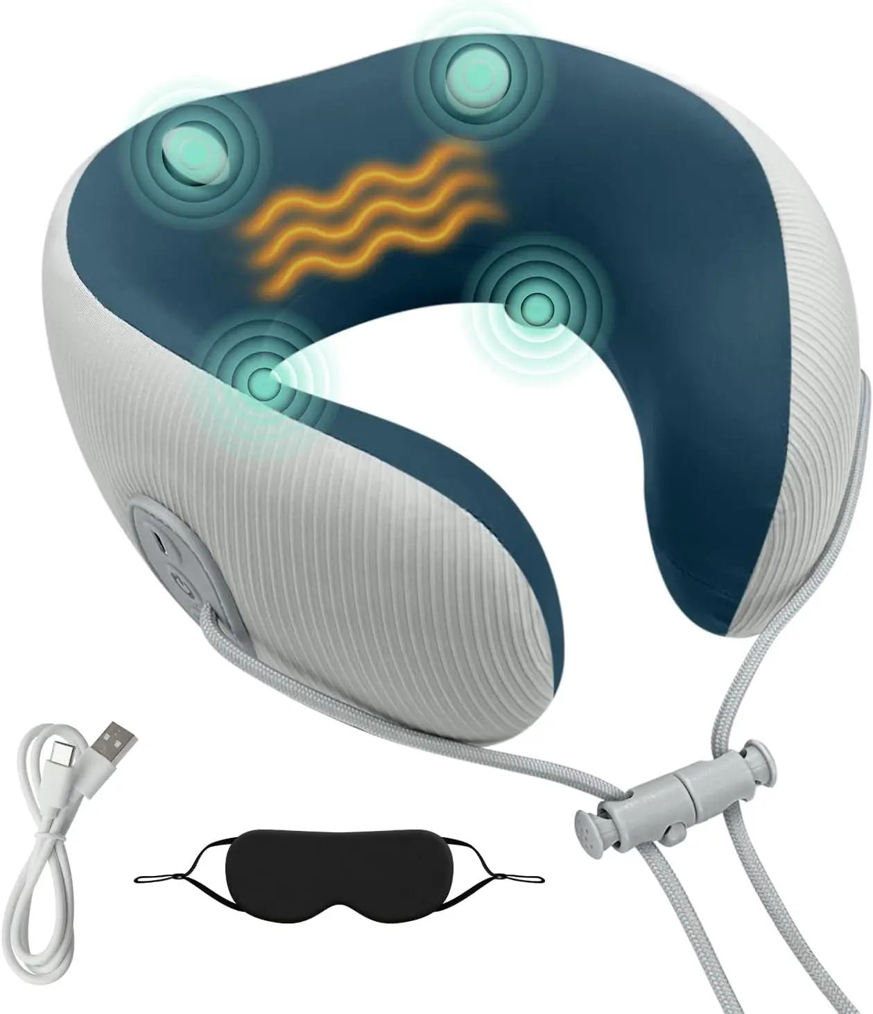 

Подушка для шеи с подогревом и вибрацией, с эффектом памяти, для путешествий, офиса и дома, для снятия боли