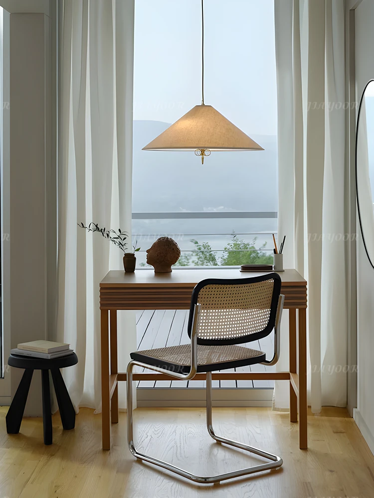 Luzes led modernas estilo japonês tecido pingente luzes decoração para casa corredores salas de estar salas de jantar chapéu de bambu luzes
