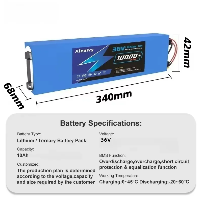 Aleaivy Genuine 10S3P 36V 10000mAh 7800mAh Lithium Battery Pack for M365 Electric Scooter 18650 Cells Replacement