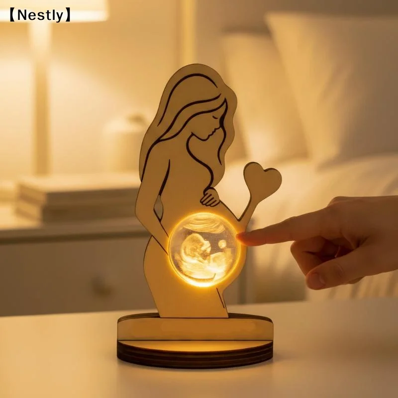 Photo Night Light Personalized 3D Crystal Ball LED Lamp For Baby Ultrasound Wedding Couple Parents Keepsake Decor Gift〔Nest〕