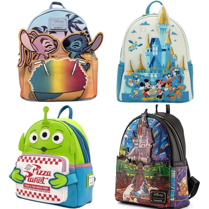 

Disney Stitch Loungefly Backpack Cute Cartoon Embroidered Design Backpack Fresh And Casual Mini Backpack Women Bag Fashion Gifts