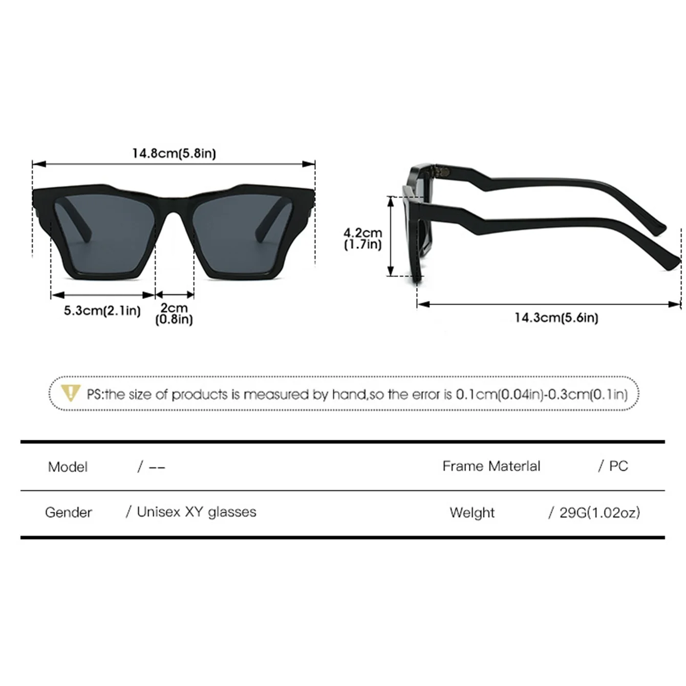 Fashionable, trendy, personalized, colorful eyewear with irregular designs. Versatile, casual, and versatile. view 6