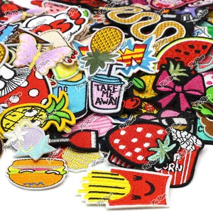 卸売ランダムミキシングパッチセット衣服用の刺繍パッチセットアップリケパンクのかわいい服のステッカーの鉄 6つのベストセールスガールズパッチ-4
