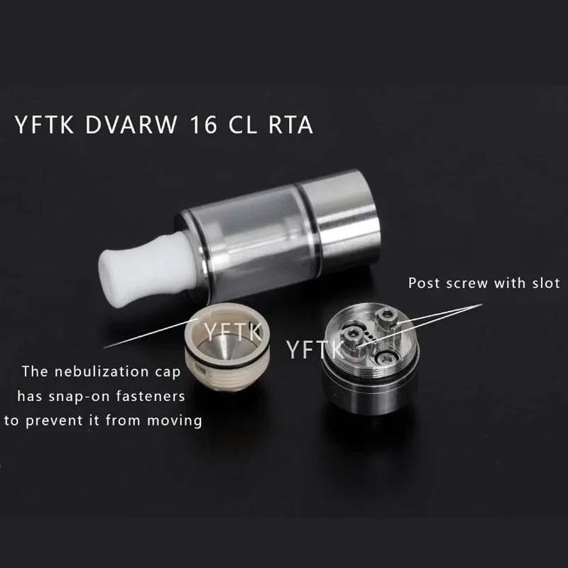 YFTK Dvarw 16 CL RTA 3 SS316 MTL Vaping atomizer tank for coils & atomizers - gallery image 2