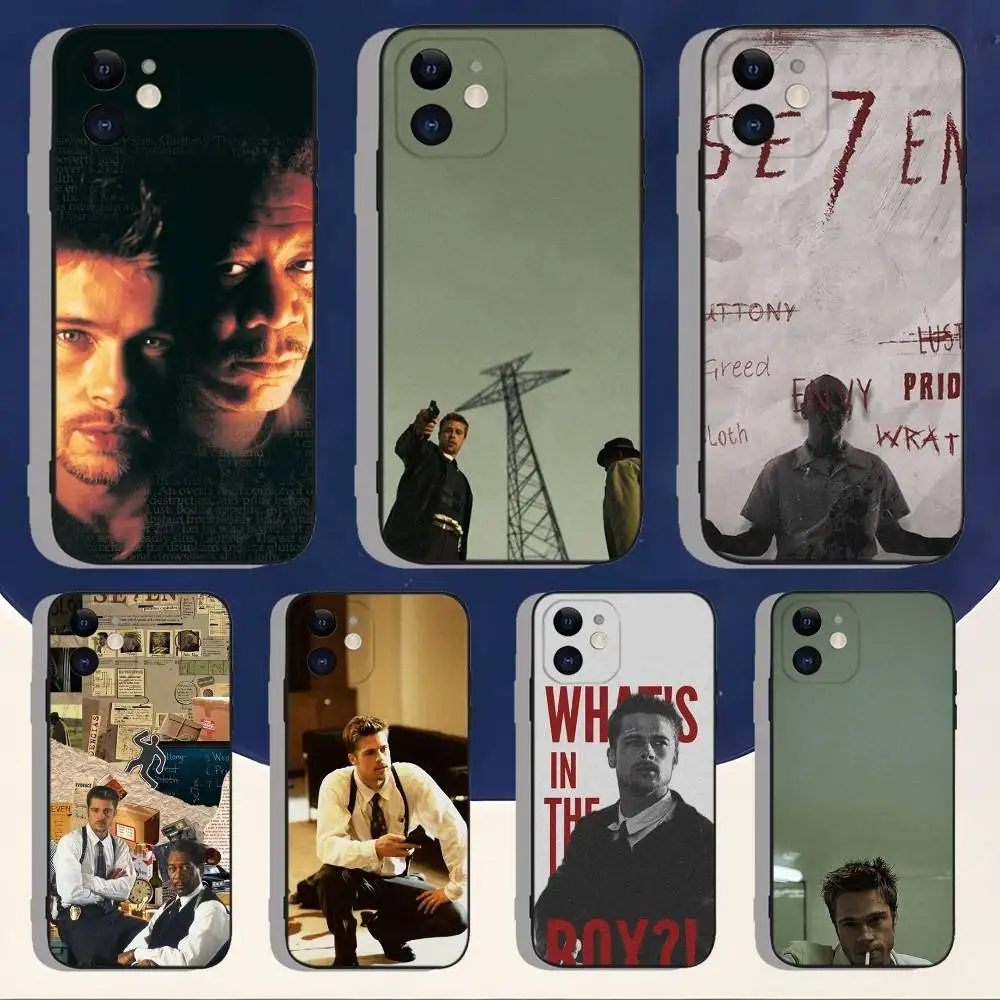 

Se7en Movie Phone Case For iPhone 17,16,15,14,13,12,11,Pro,Max,Plus,Air,X,XS,XR,SE,8,7,Mini,Soft Silicone Black Case