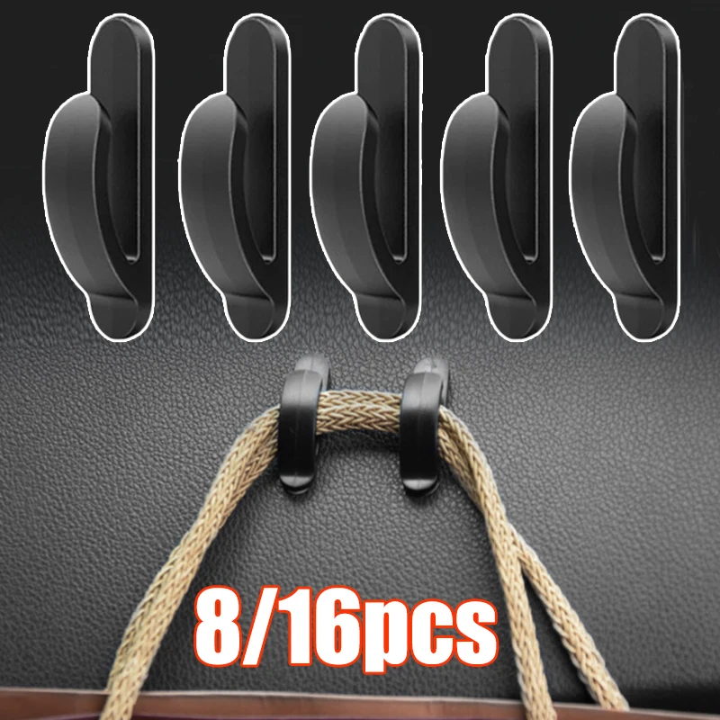 16Pcs Car Hooks Mini Self Adhesive  Small Holder Automobile Interior garbage bag Organizer Ornaments For Car truck SUV