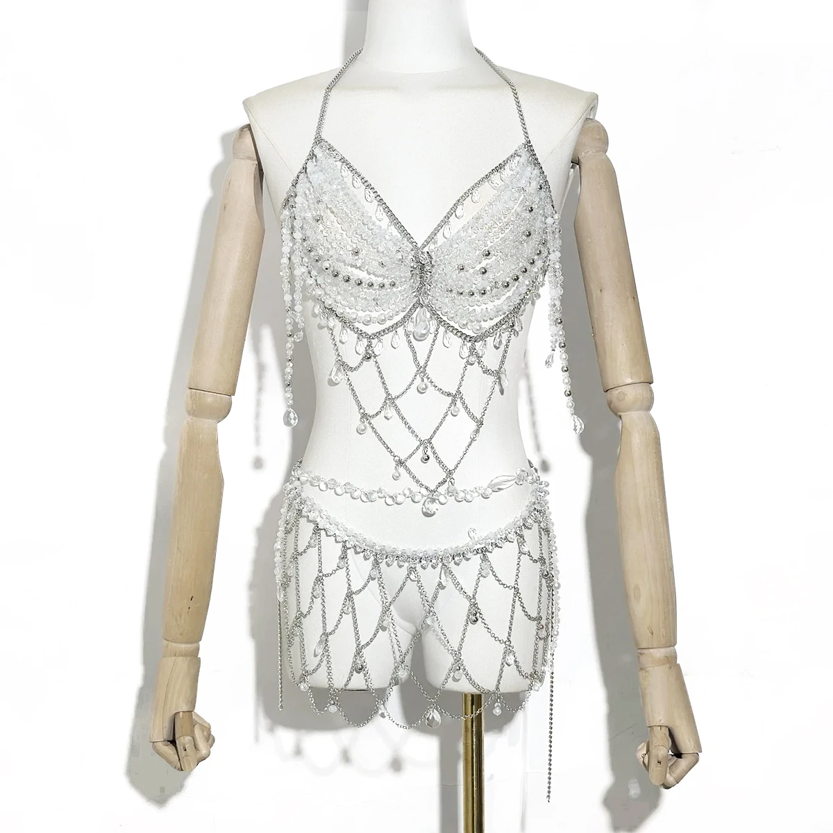 

Комплект из бисерных цепочек для тела и талии ручной работы 2026: Идеальный серебристый набор для женщин, для фестивалей, музыкальных рейвов, в стиле Mermaid Core