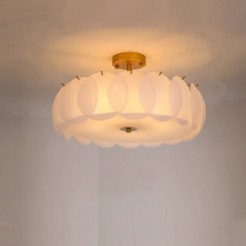Nordic simple glass ceiling lamp, post-modern personalized model room bedroom lamp
