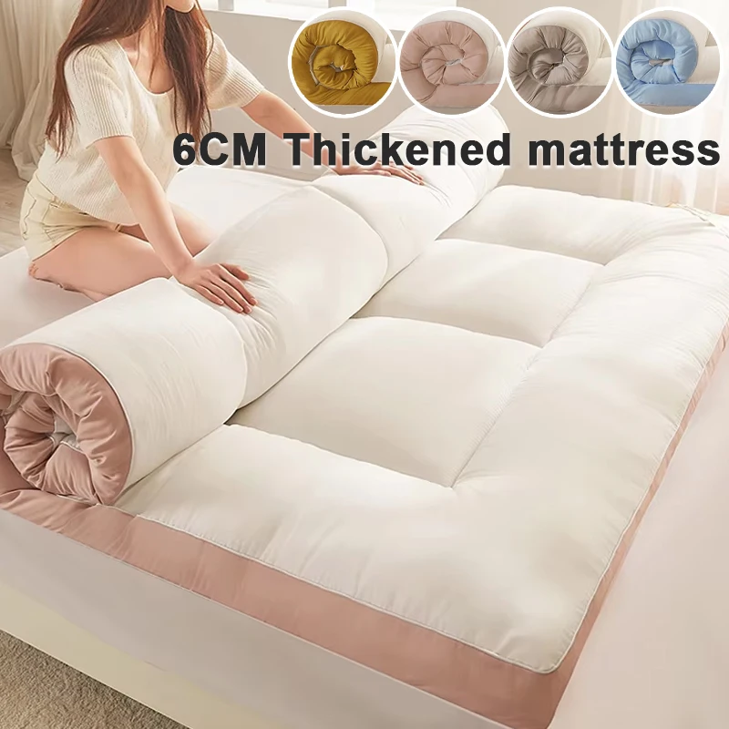 

6cm Thickened Soy Fiber Mattress Tatami Floor Mat Single Double King Size for Student Dormitory Home Rental Space Saving Bed Pad