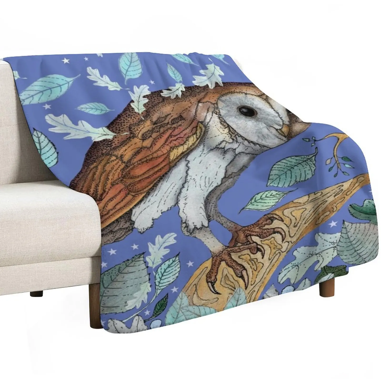 Twilight Barn Owl Throw Blanket Flannels Sofas Soft For Baby Extra Large Throw valentine gift ideas Blankets