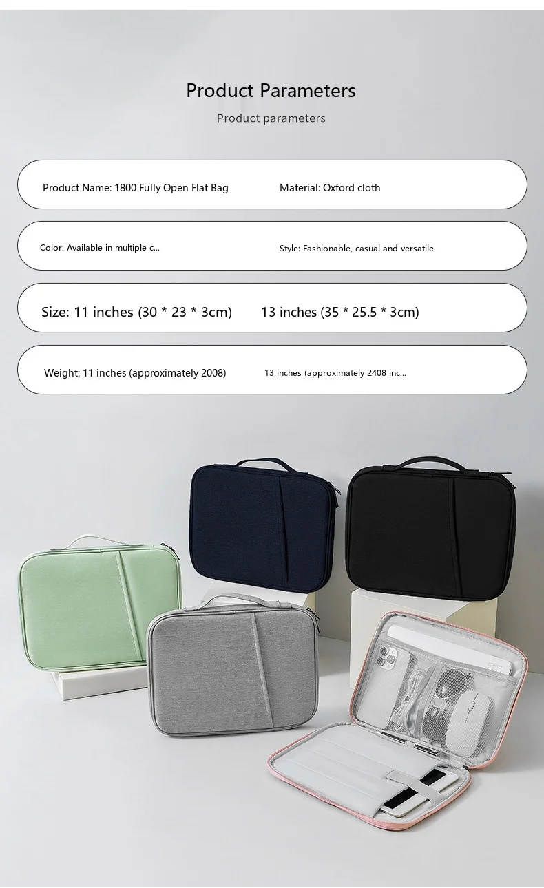 Leichte Tablet-Tragetasche 11-15,6 Zoll Oxford-Handtasche für iPad mit Plüschfutter – Detail 10
