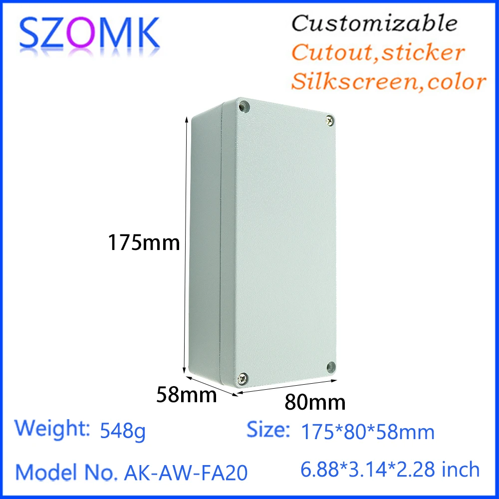 175x80x58mm Sealed Waterproof Box Project Case Die Casting Alloy Extruded Aluminum Electronic Enclosure for outdoor