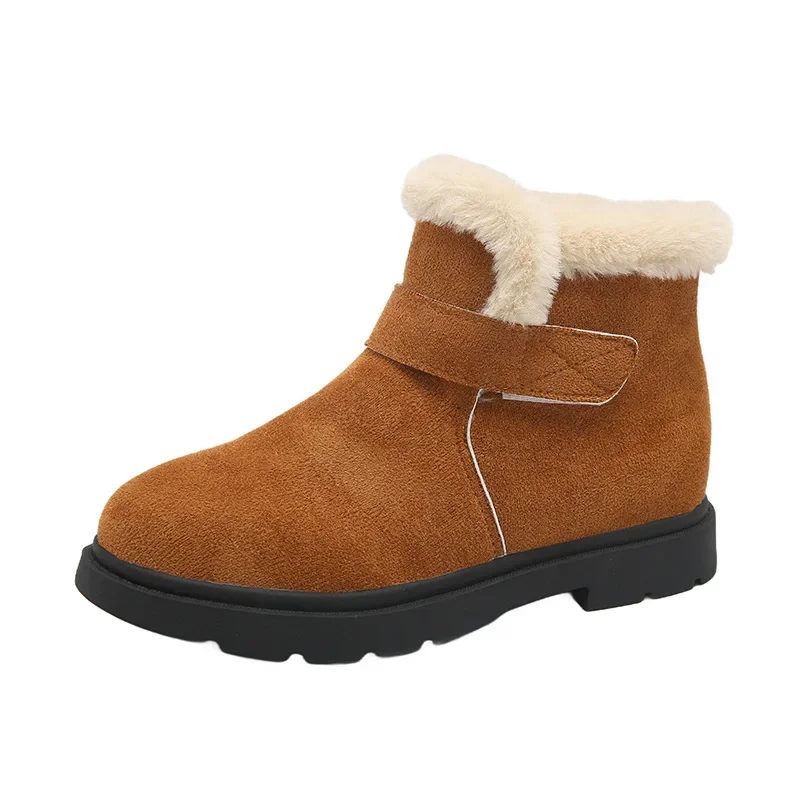 2024 Winter New Cashmere and Thick Snow Boots Women's Large Size Thick Sole Ciepłe wełniane buty bawełniane z kaszmirowymi butami damskimi