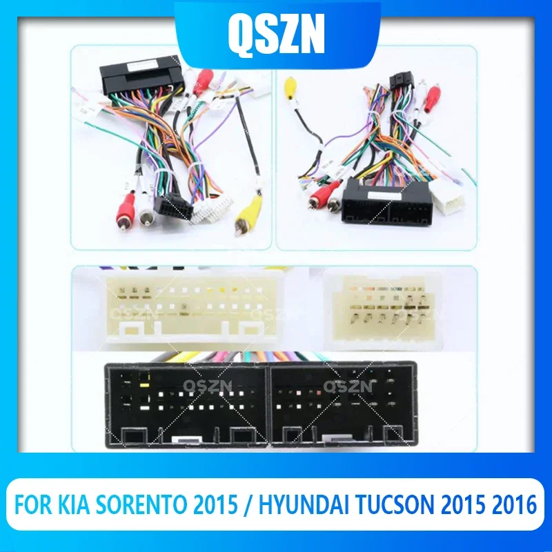 QSZN-caja de DVD Canbus HY-SS-04 para KIA SORENTO 2015 HYUNDAI TUCSON 2015 2016, arnés de Cables de cableado, Radio de coche, estéreo 2 din