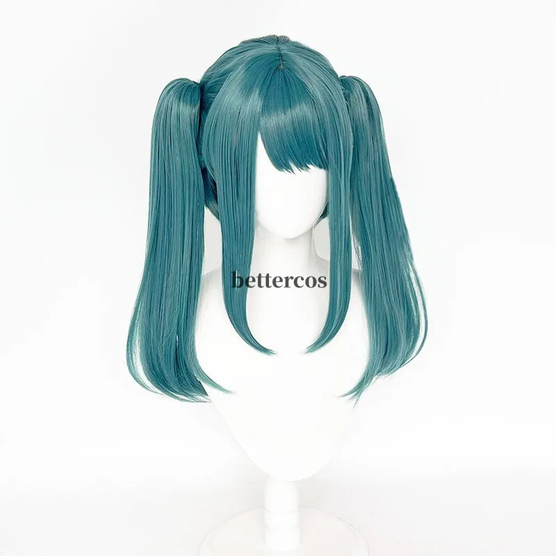 Vocaloid Miku 45 Lange Cosplay Pruiken Vampier Miku Cosplay Met Chip Ponytailss Halloween Feest Kostuum Pruiken Pruik Cap