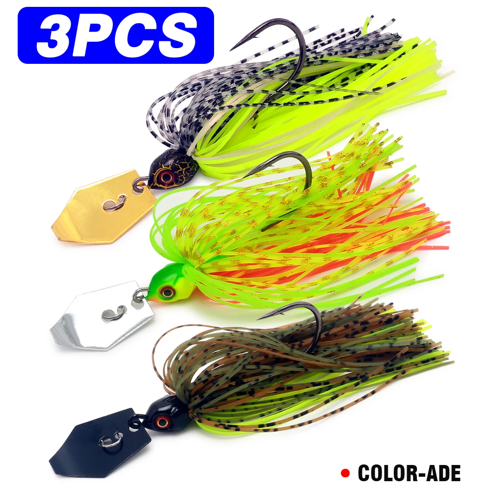 Spinnerbait 7g/9g/11g/14g/21g Angelköder Chatterbait für Barsch, Hecht, Zander – Angelset Pesca Chatter Weedless