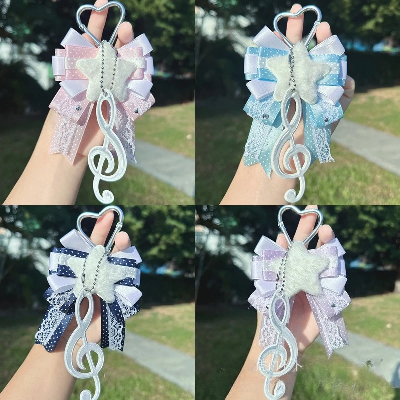 Cute Bow Bag Charm Keychain Organizer Ins Style Aesthetic Bow Accessory for Ita Bag Anime Purse Key Holder Decoration Charm