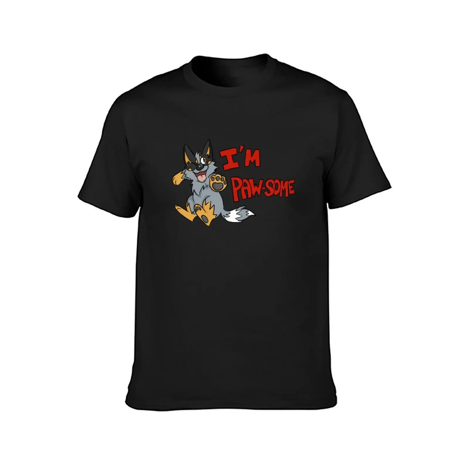 Pawsome T-Shirt plus size tops Aesthetic clothing plain black t shirts men