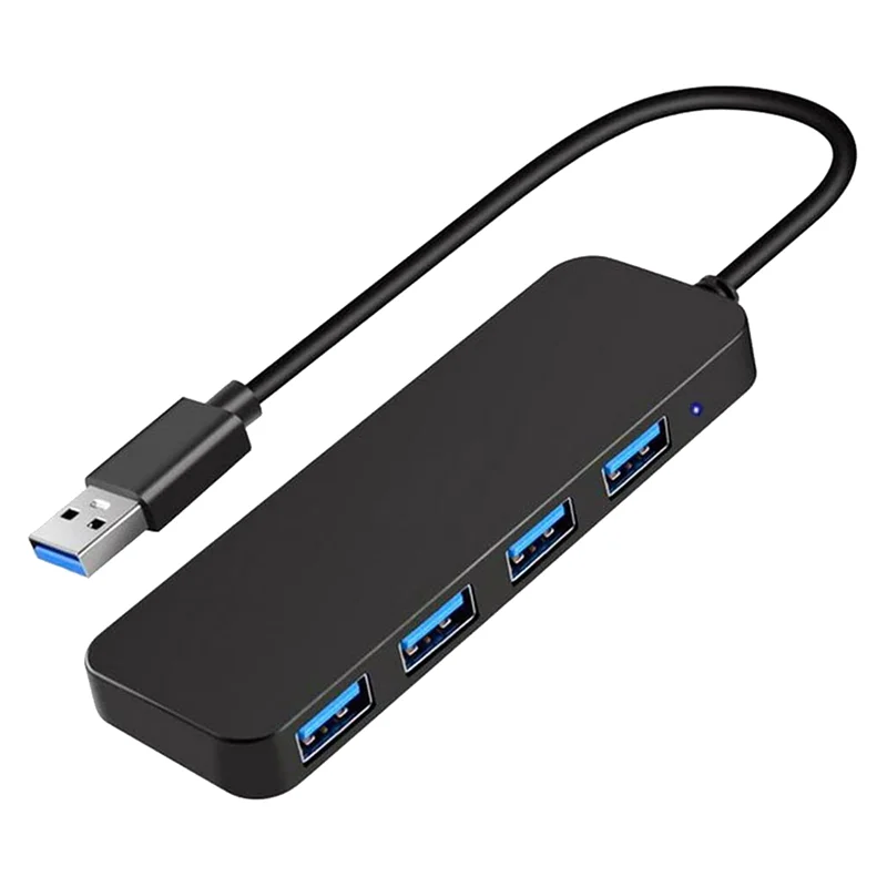 4 Ports USB Hub, USB 3.0 Hub USB Splitter USB Expander for Laptop, Flash Drive, HDD, Console, Printer, Camera,Keyboard