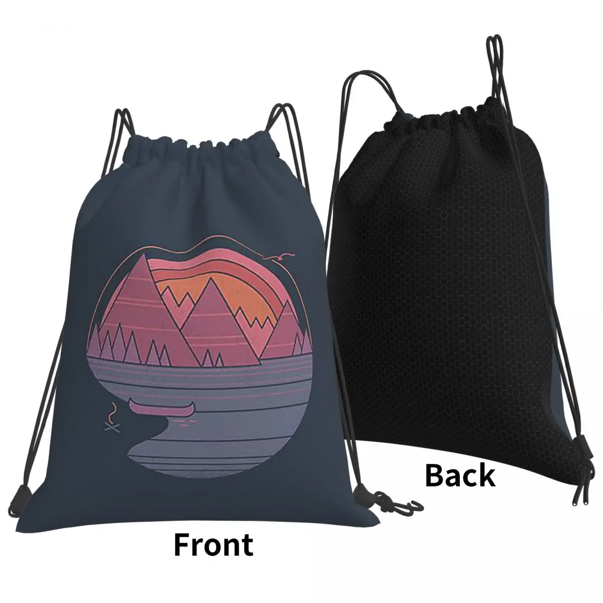 The Mountains Are Calling Backpacks Casual Portable Drawstring Bags Sports Bag Book Bags For Travel Students