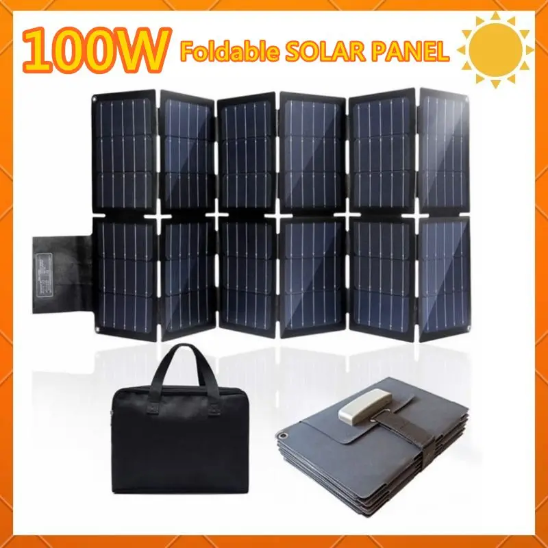 100W ETFE pieghevole pannello solare caricatore solare portatile uscita USB DC batterie solari per generatore solare telefoni compresse Van RV