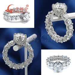 Eternity Band 925 Silver 12mm Main Stone 5.5mm White Moissanite Full Band Setting D VVS Jewelry Rings Date Gift